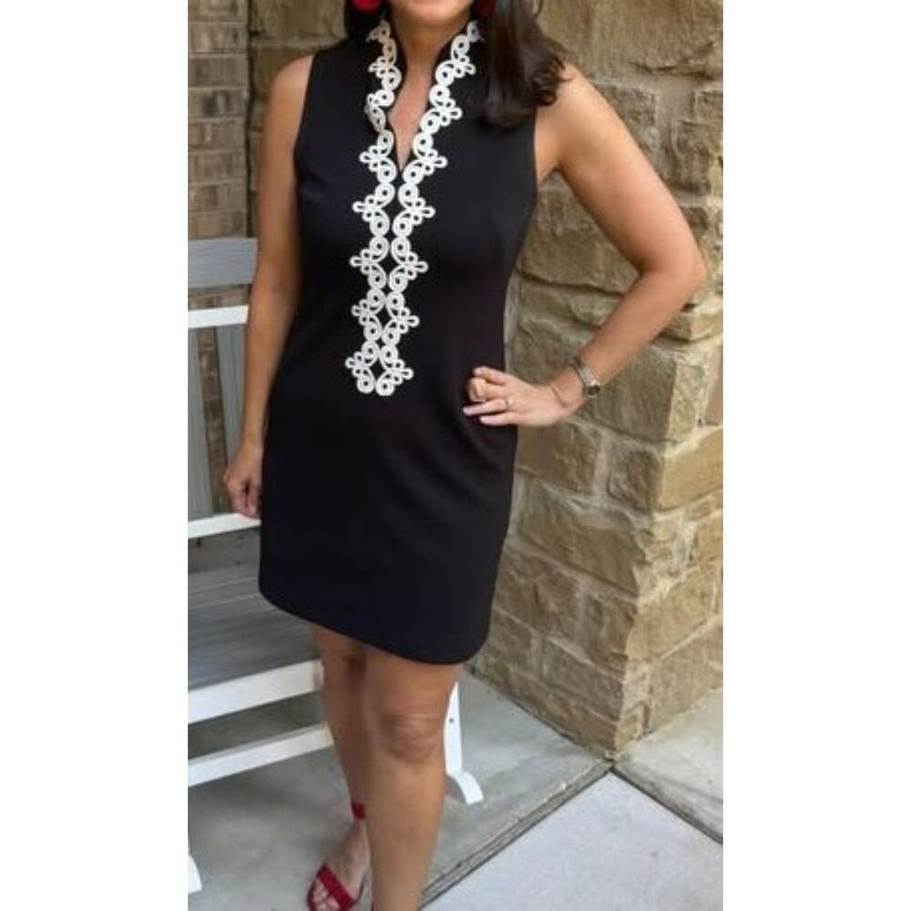 Vince Camuto - Black White Sleeveless Shift Dress (NWT) - Size 6